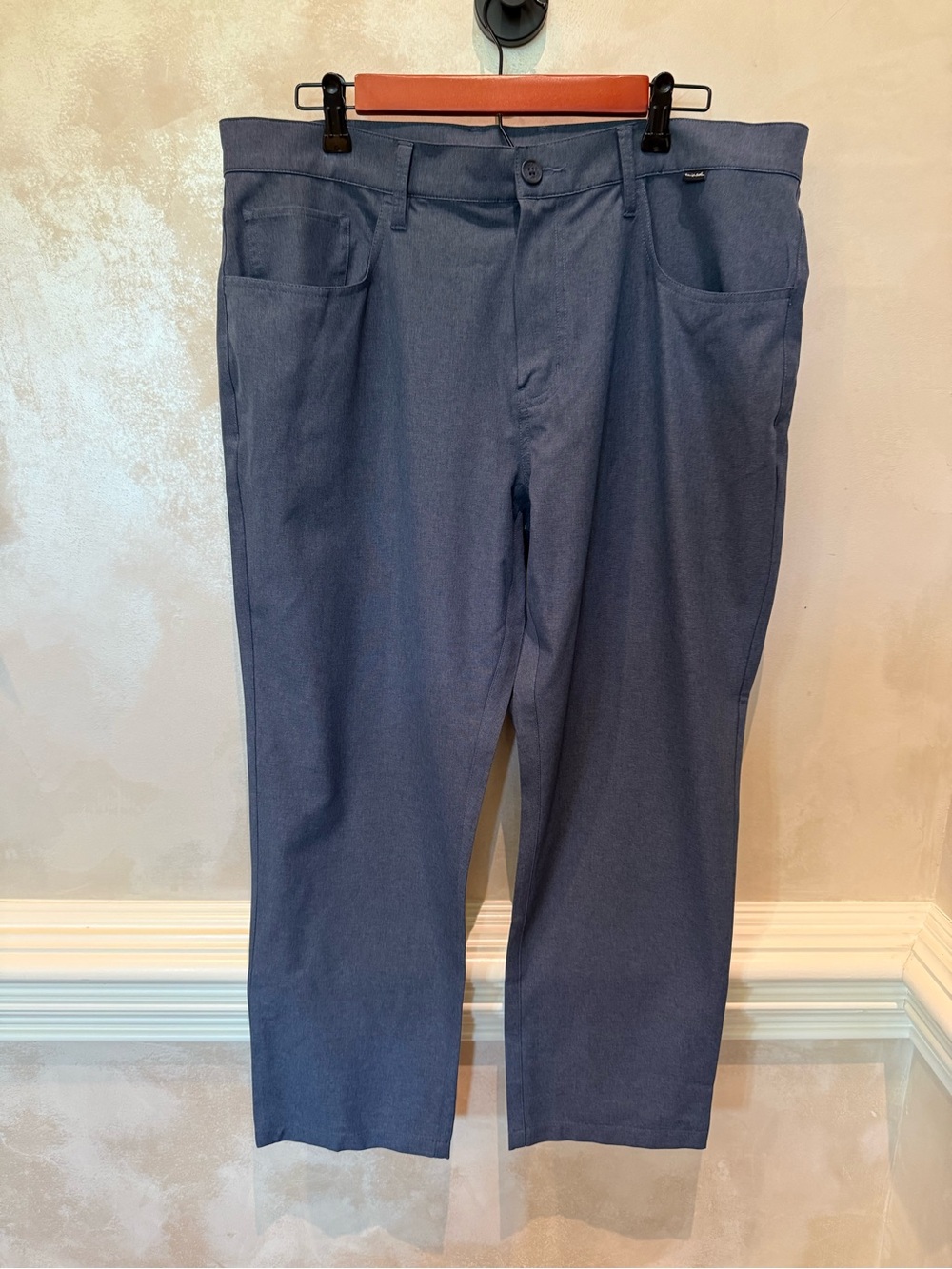 Travis Mathew Men's Navy Blue Straight-Leg Golf Pant